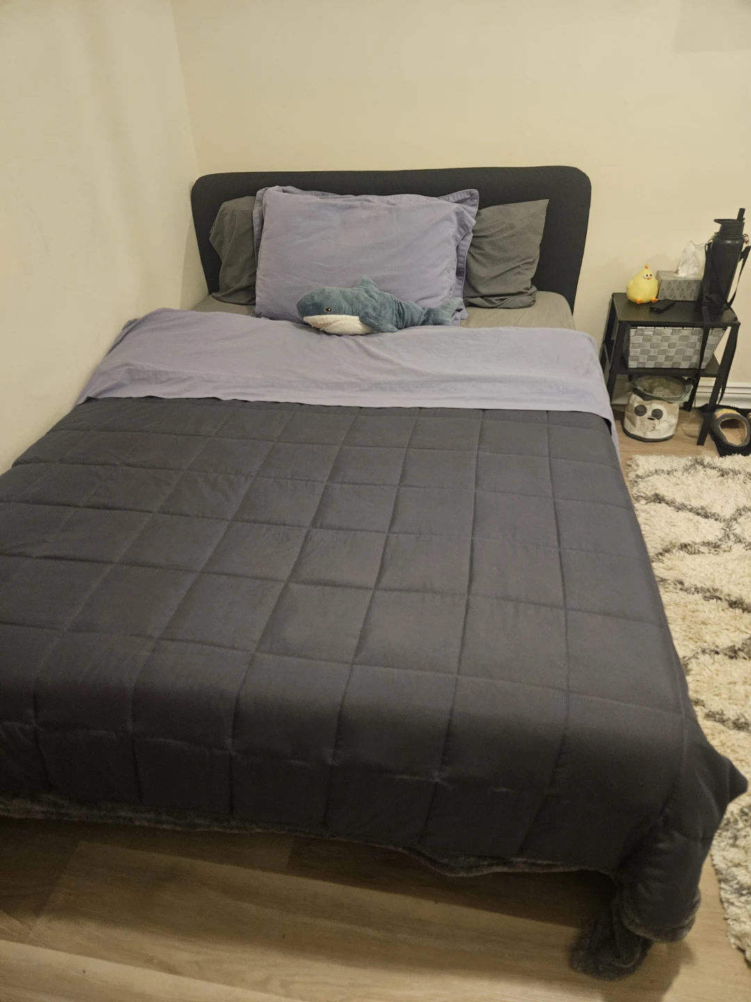 IKEA SLATTUM Upholstered Bed Frame - Full, Vissle Dark Gray - photo 2