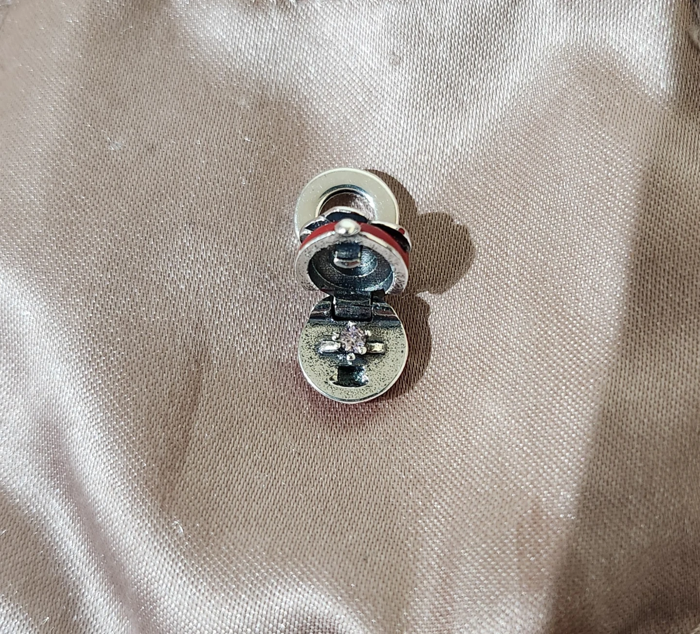 Sterling Silver Red Rose Charm - photo 2
