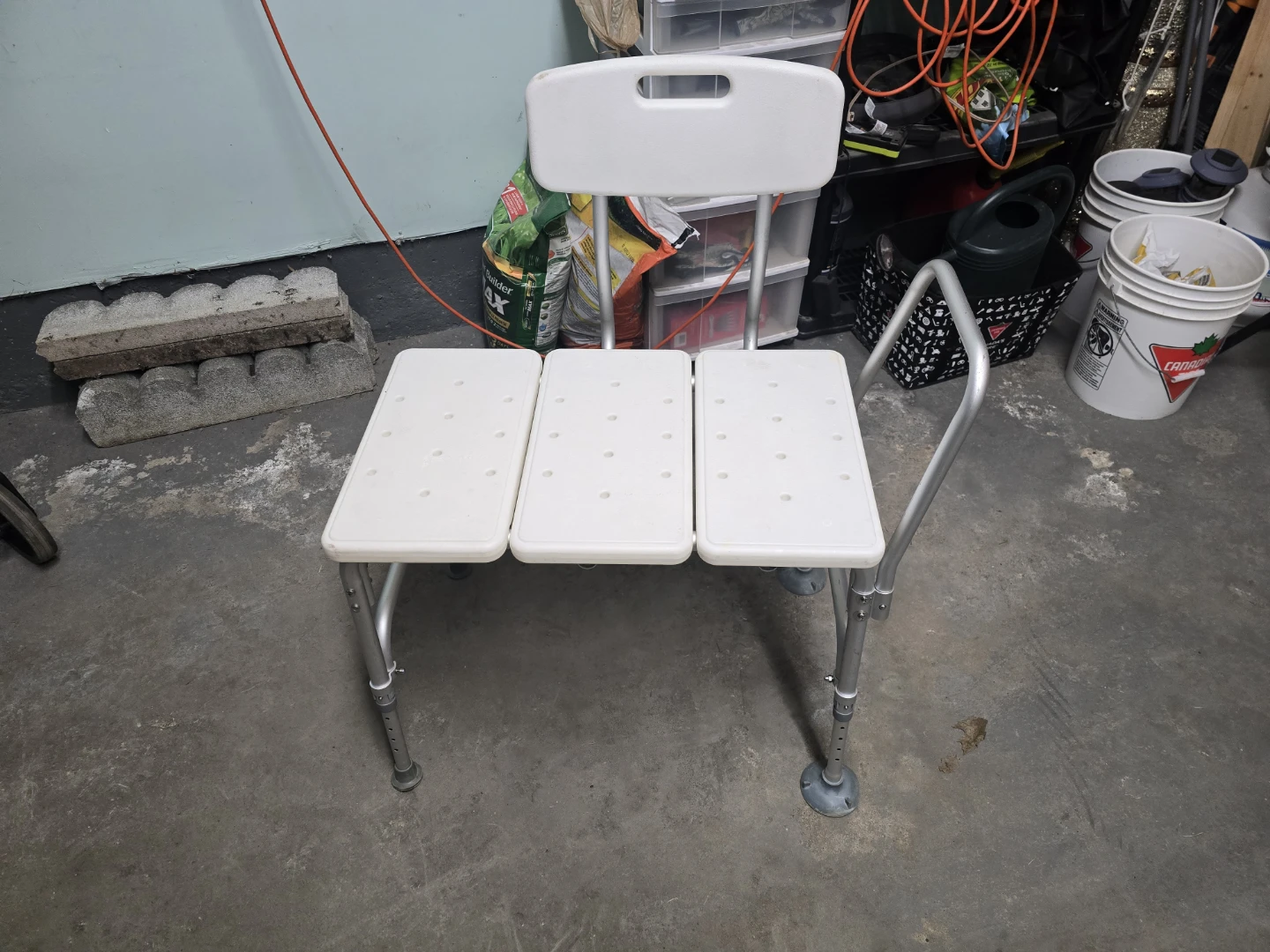 White Shower Chair with Back