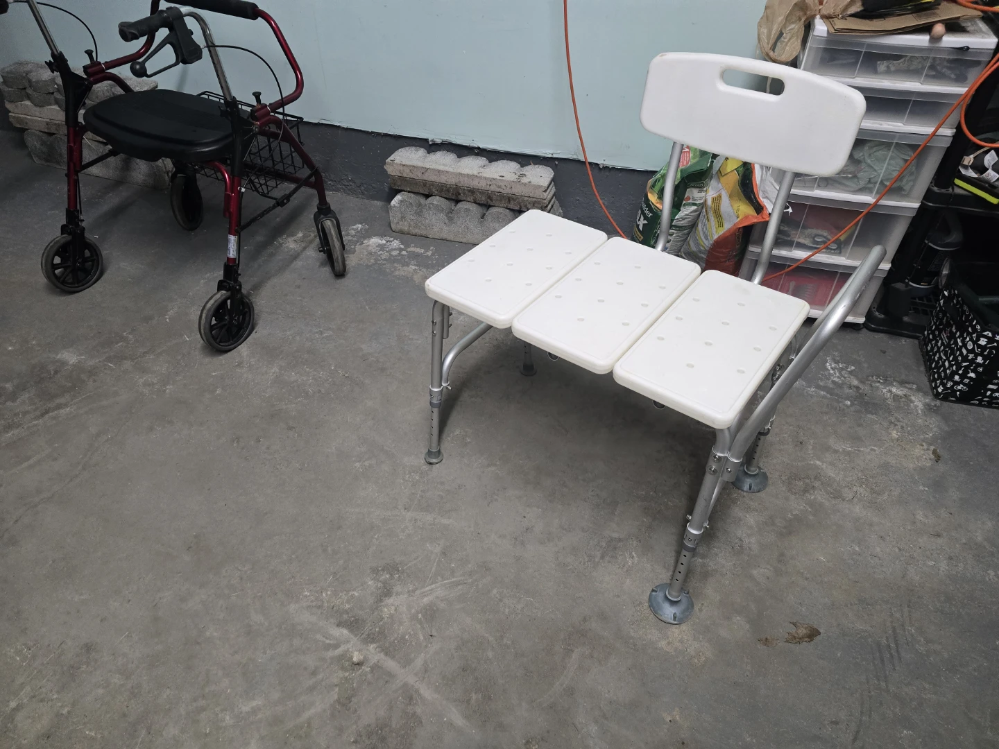 White Shower Chair with Back - photo 2