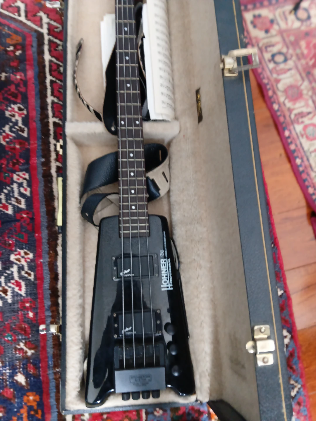 Hohner Black Electric Bass Guitar with Case