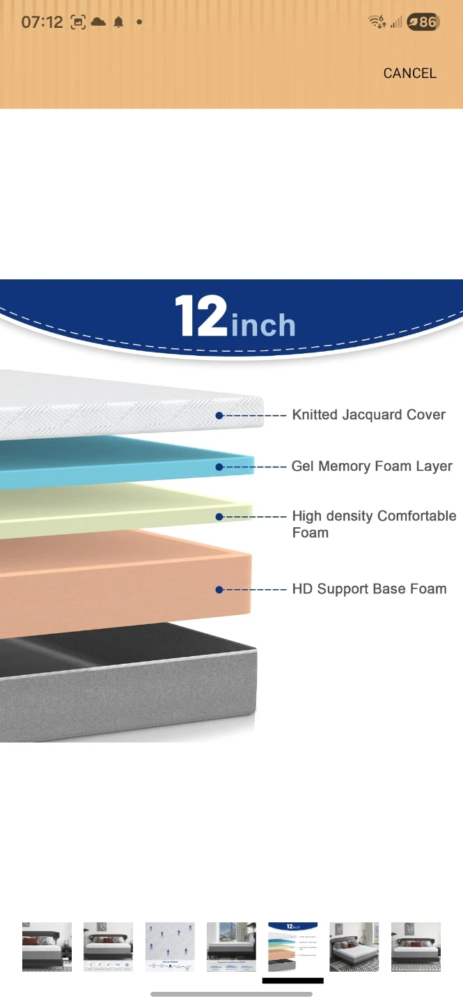 12 Inch Gel Memory Foam Mattress - photo 2