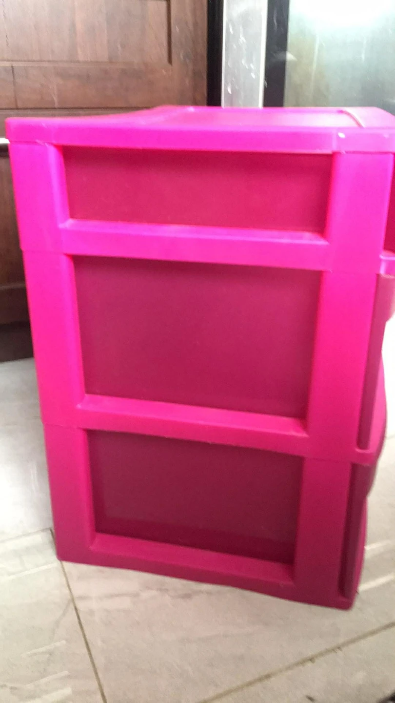 Pink 3-Drawer Plastic Storage Unit - photo 2