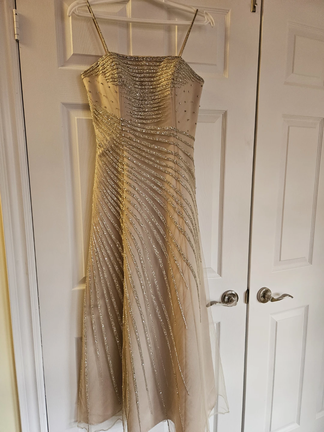 Beaded Evening Gown with Shawl