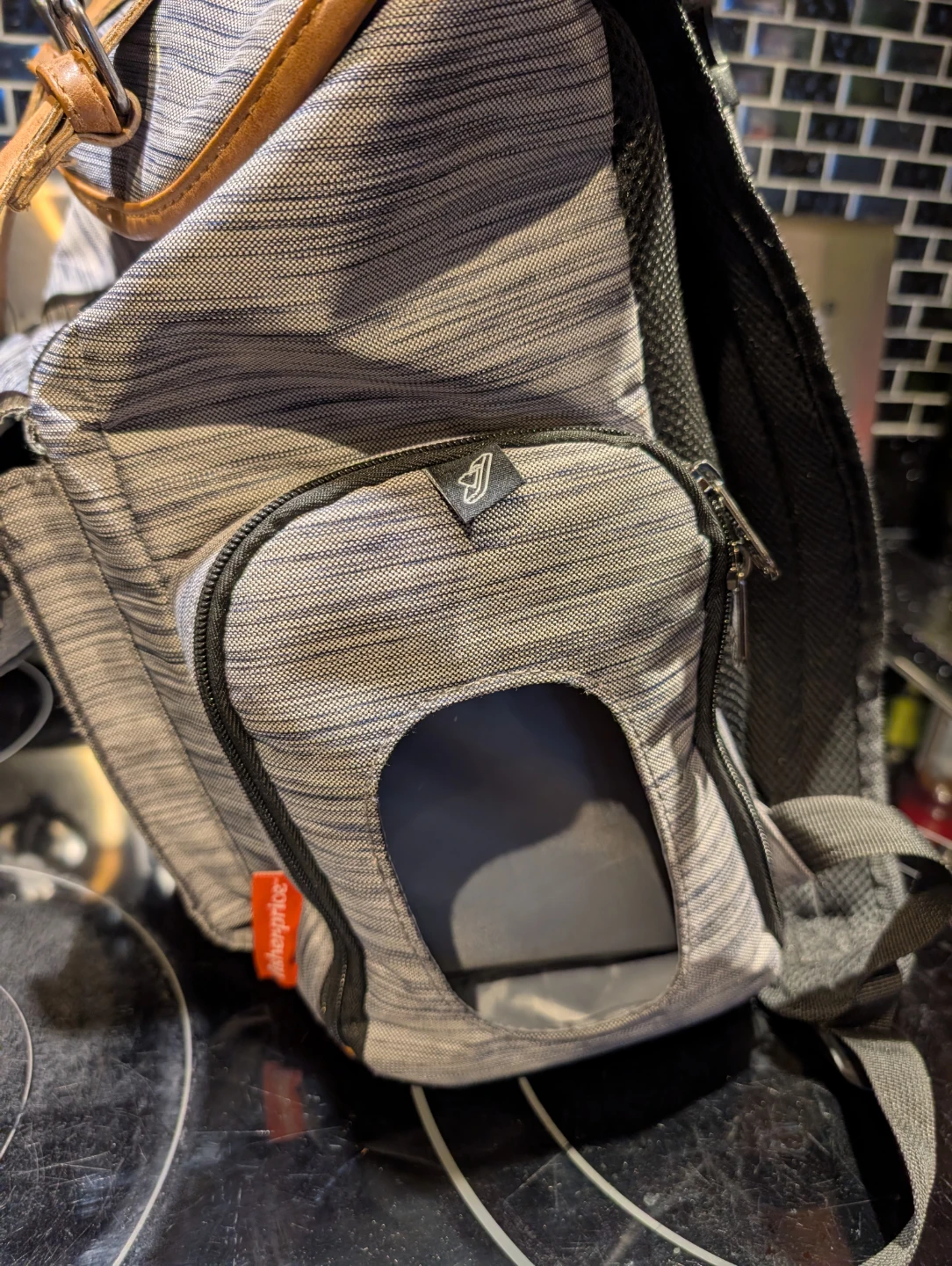 Fisher Price Grey Striped Diaper Bag Backpack - photo 3