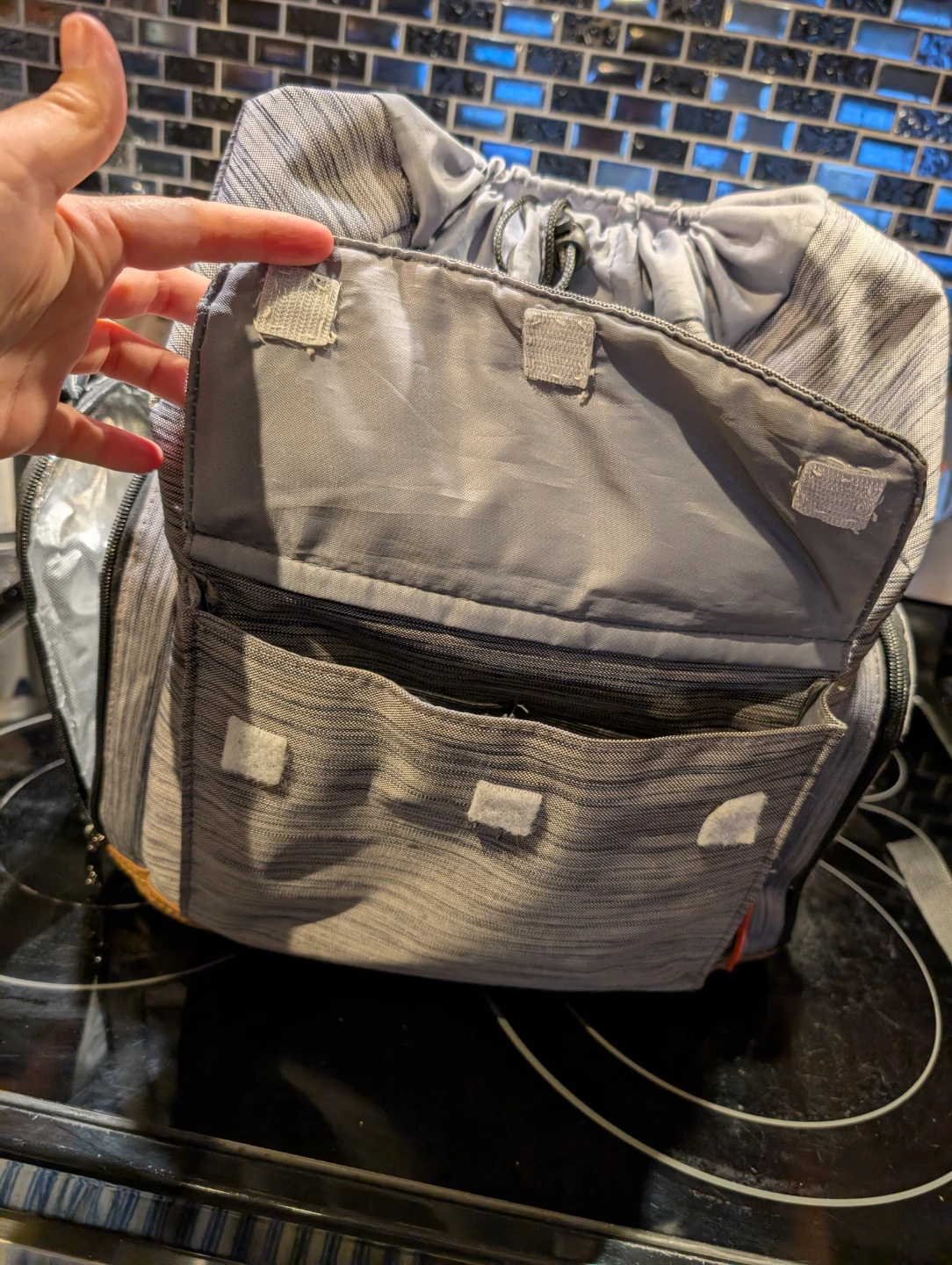 Fisher Price Grey Striped Diaper Bag Backpack - photo 5