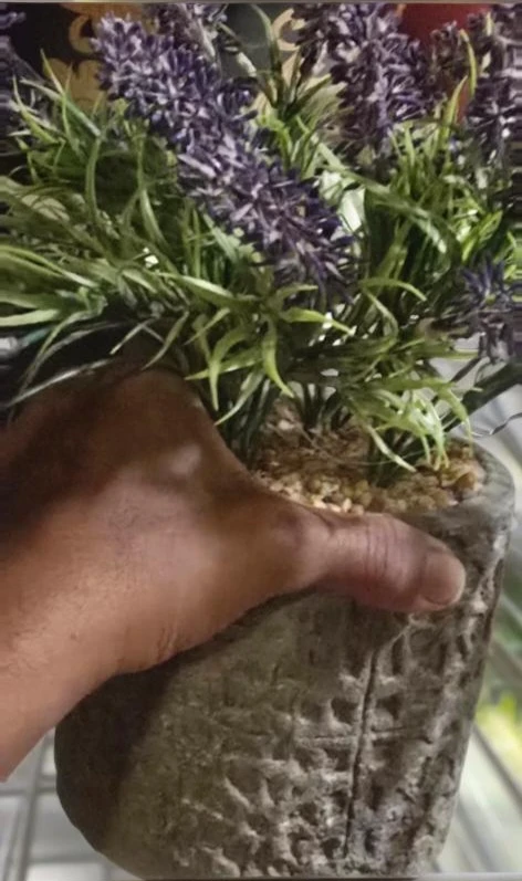 🥕Artificial Lavender Plant in beautiful Stone Pot - photo 3