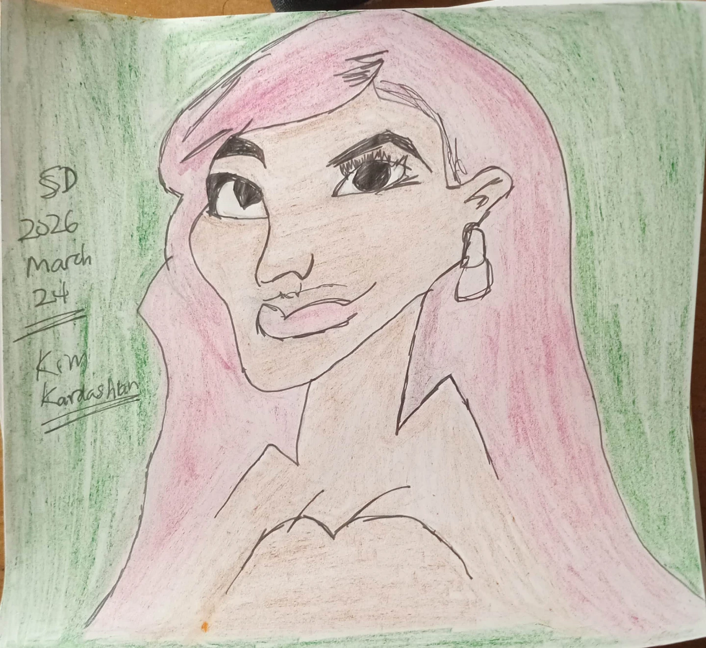 Kim Kardashian Drawing Illustration by Custom Artist Sherwin