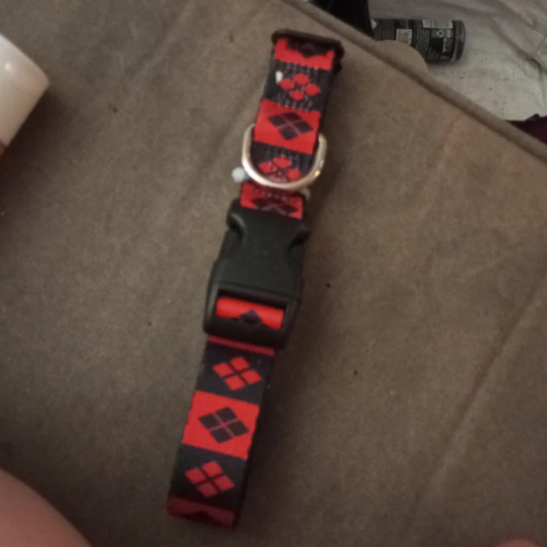 Red and Black Patterned Dog Collar