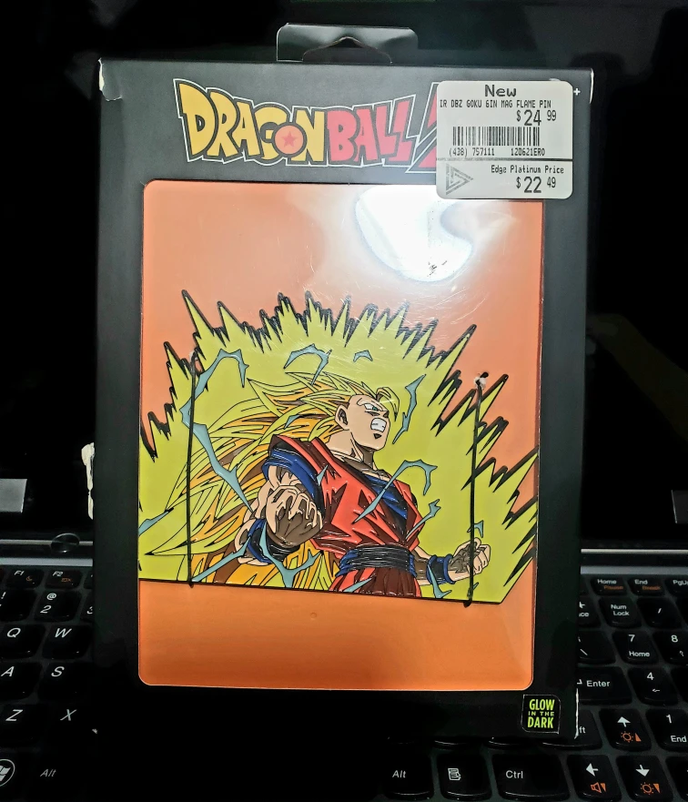 New Dragon Ball Z Goku Sin Mag Flame Pin **glow in dark**