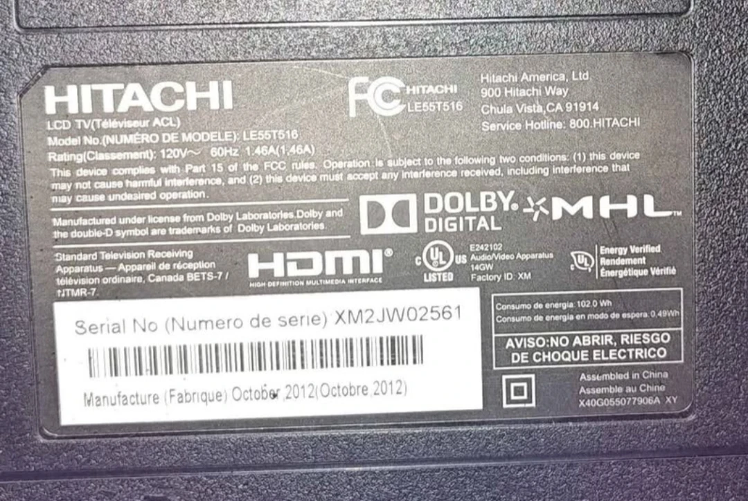 Hitachi 55" LCD TV LE55T516 - photo 2