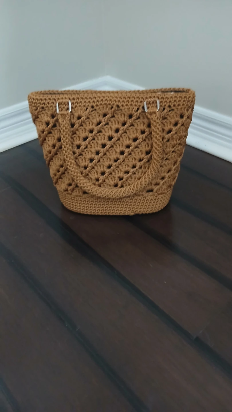 Hand-crocheted Tote Bag with Matching Clutch