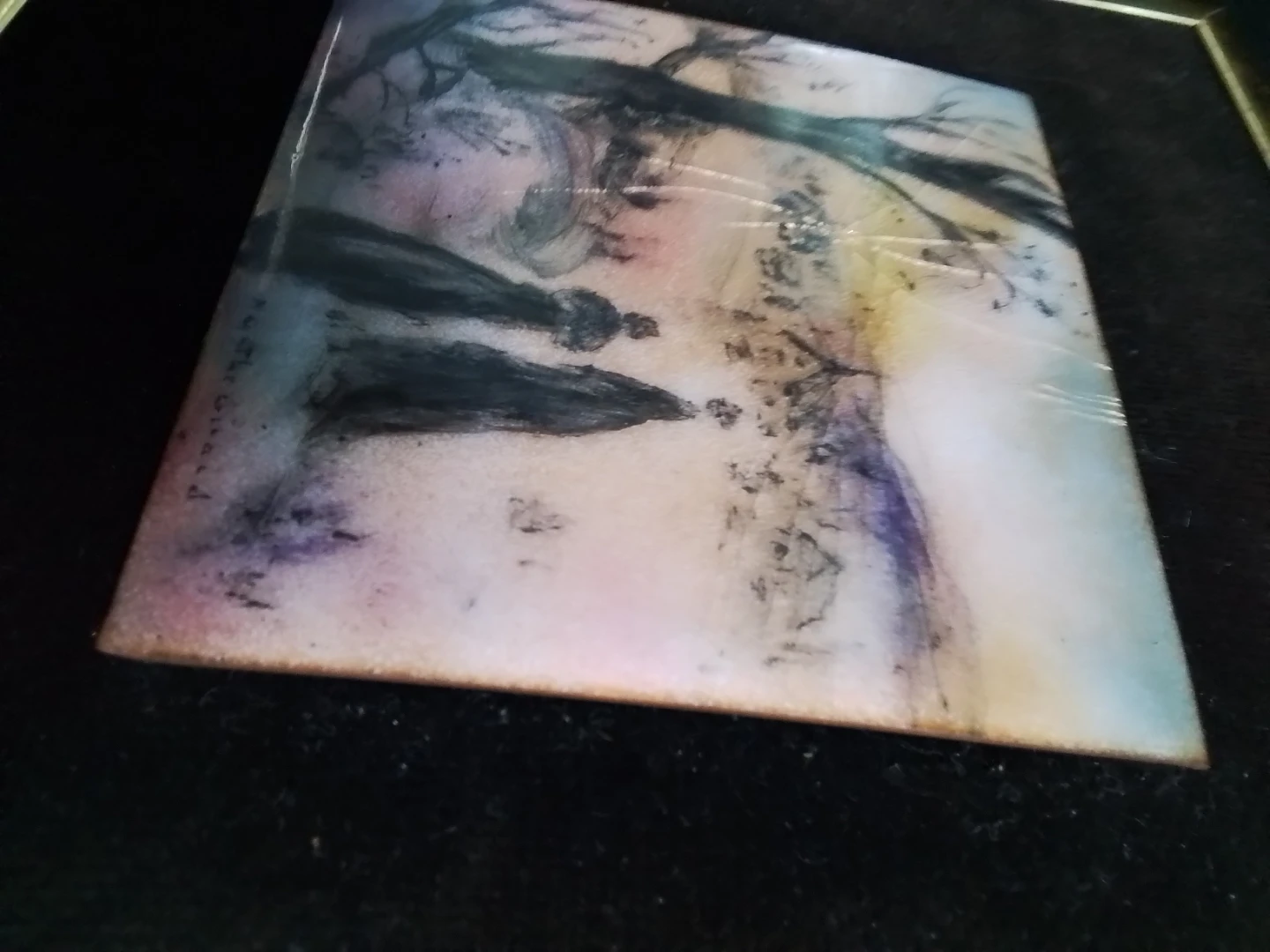 Framed Enamel Art Tile Painting with Two Figures - photo 4