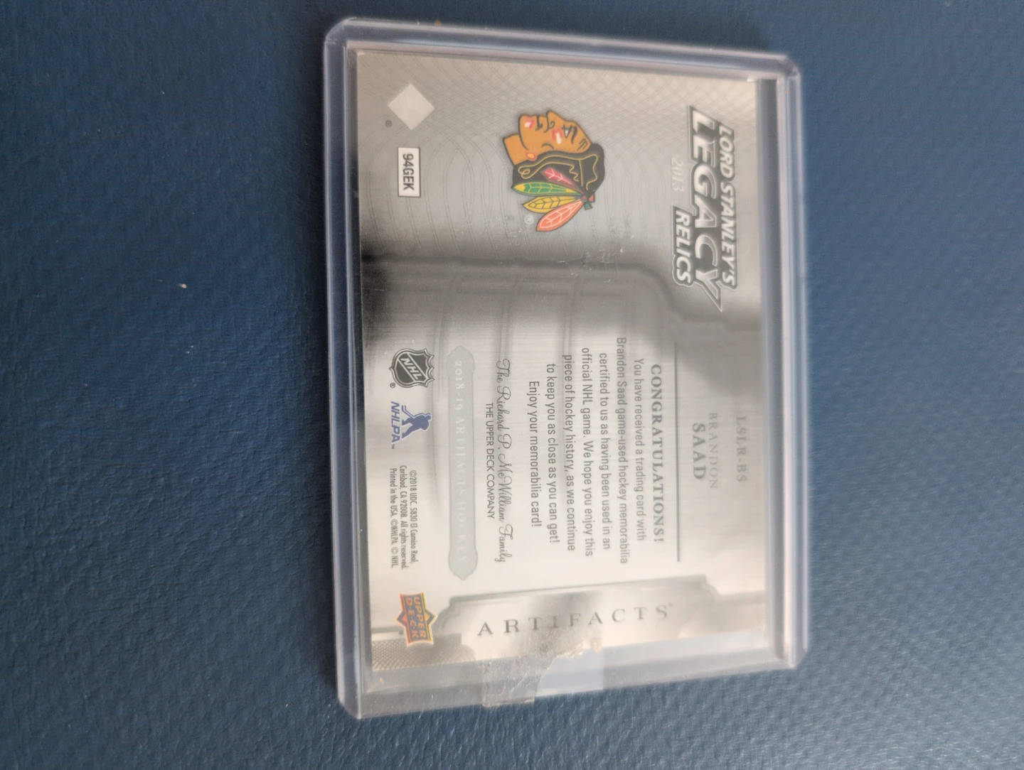 2013 Upper Deck Artifacts Brandon Saad Chicago Blackhawks - photo 2