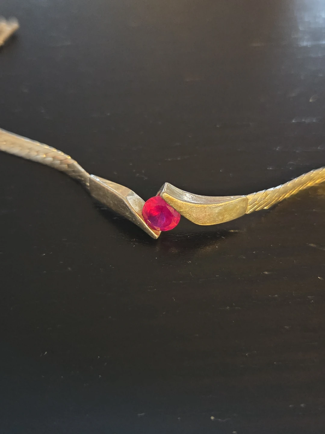 Sterling Silver Bracelet with pink Stone - photo 4