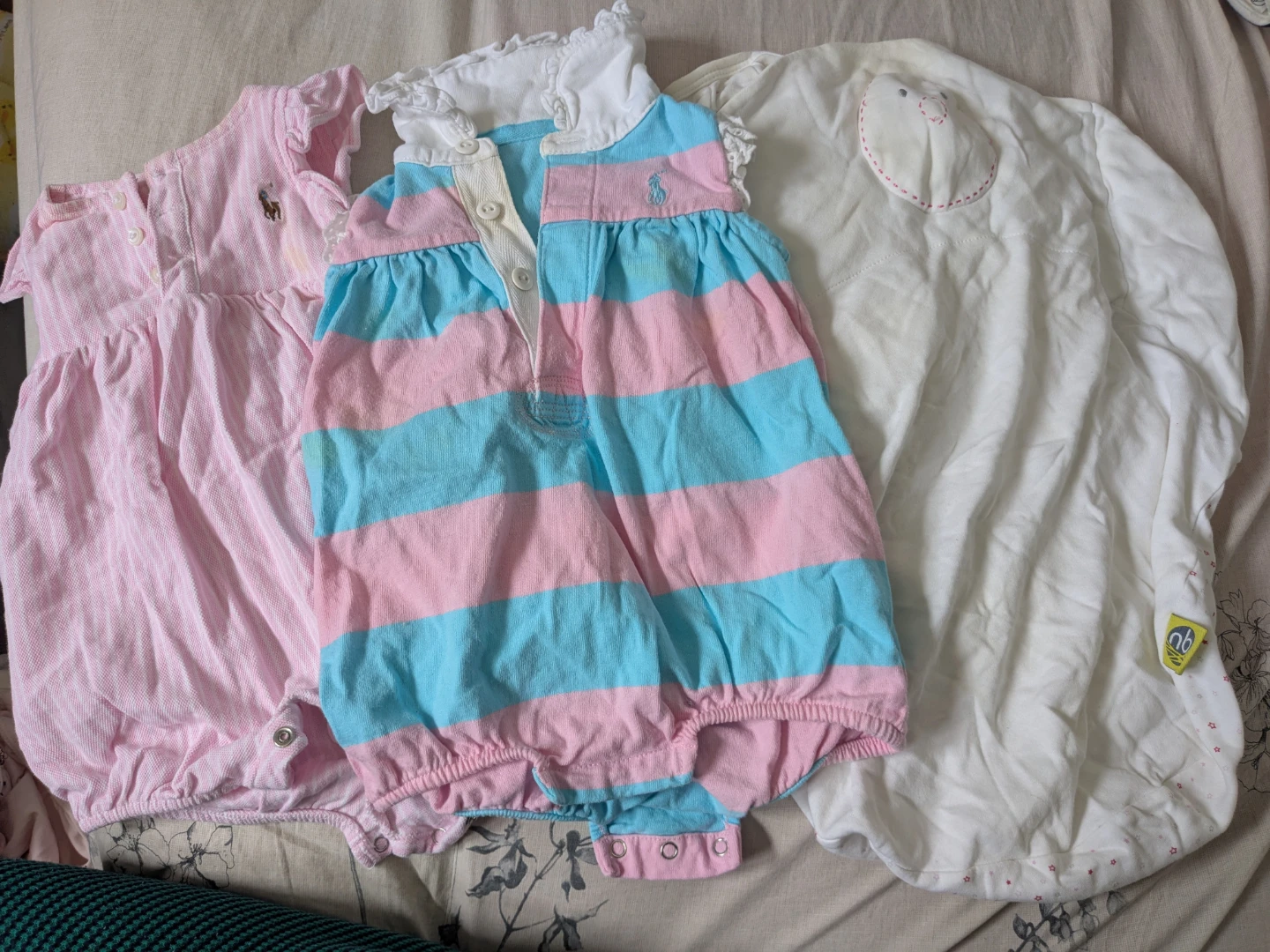 Noticeable milk stain.Ralph Lauren Clothes0-3M Romper, sleeper