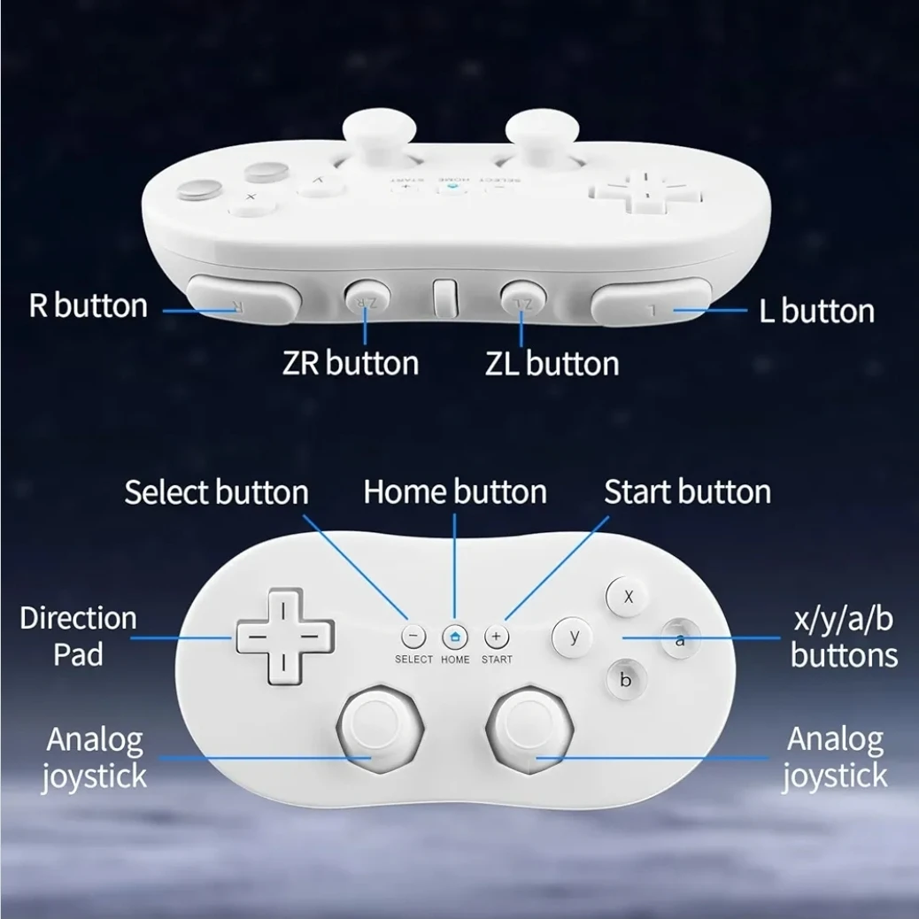 Classic Wired Controller for Nintendo Wii, White Retro Style - photo 5
