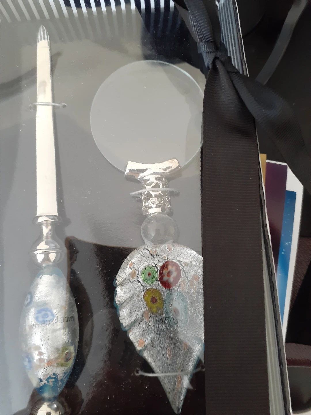 Decorative Letter Opener and Magnifying Glass Set