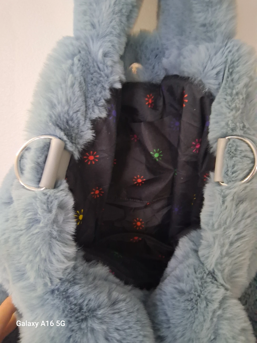 Blue Faux Fur Tote Bag - photo 2