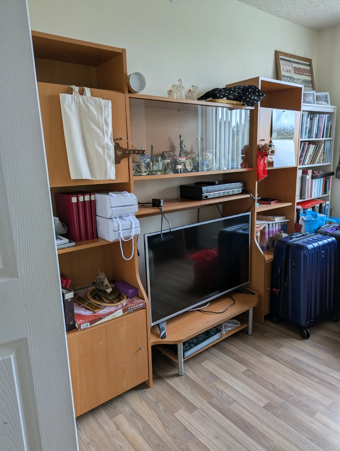 Free IKEA entertainment unit with glass cabinets