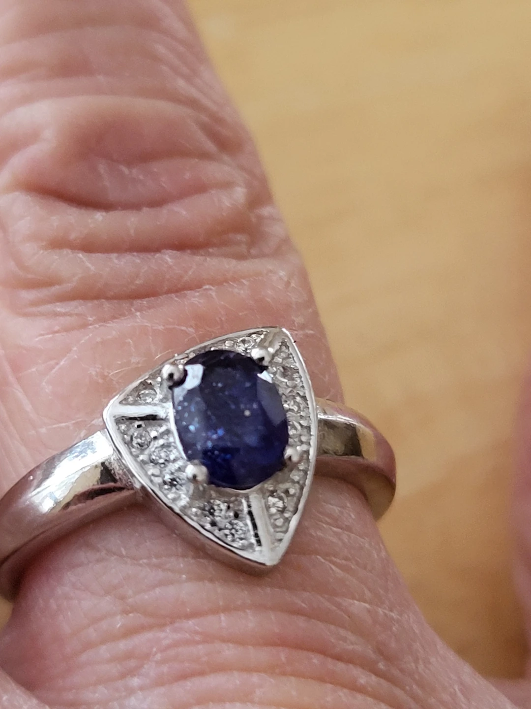 NEW Sterling Silver Sapphire and CZ Ring - photo 2