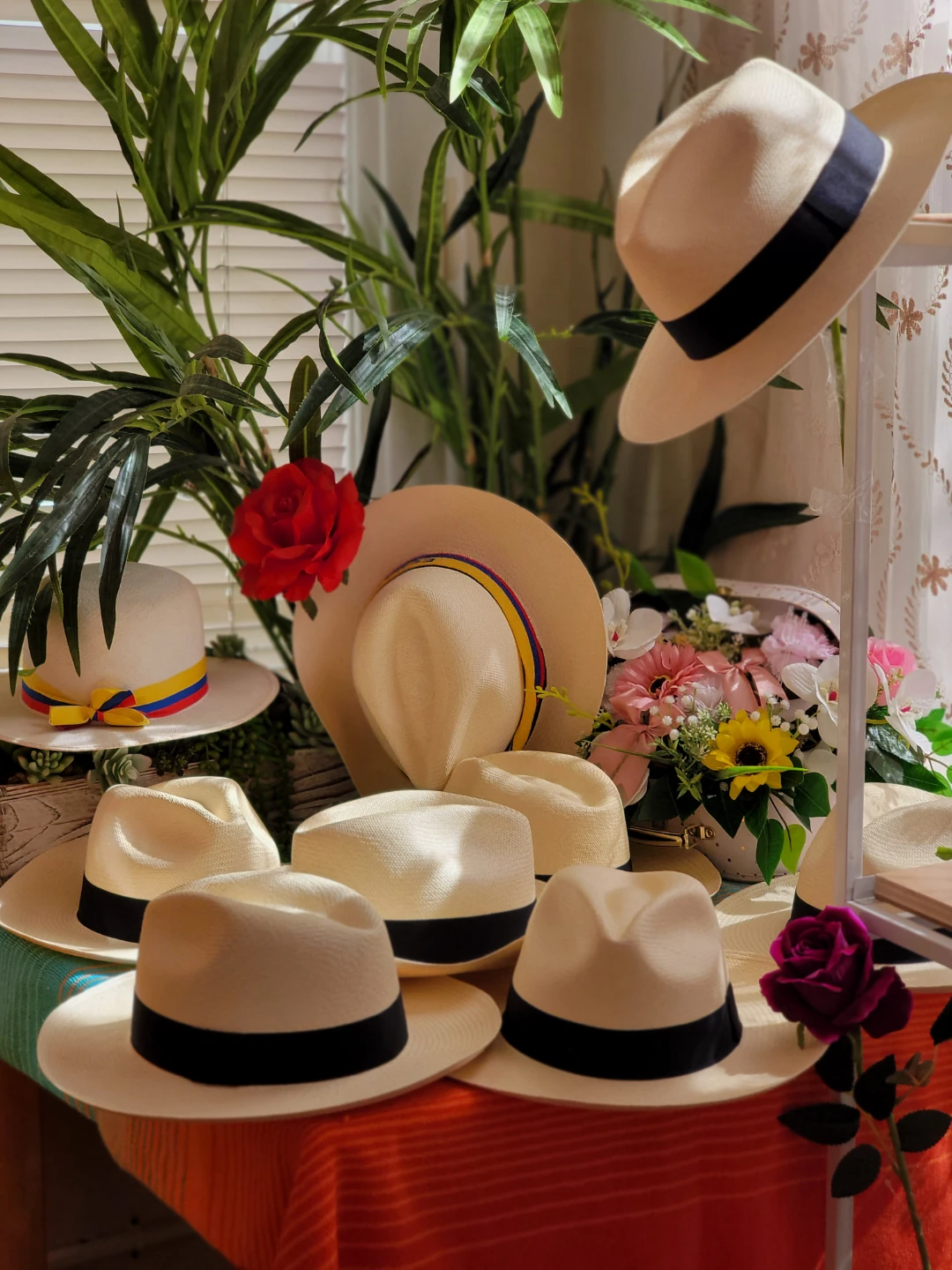 Straw Panama Hats with Black Bands /Unisex - photo 4