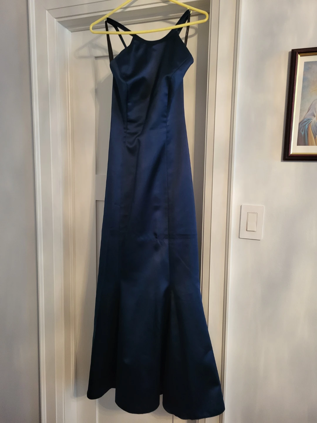 Navy Blue Halter Neck Lace-Up Back Prom dress - photo 2