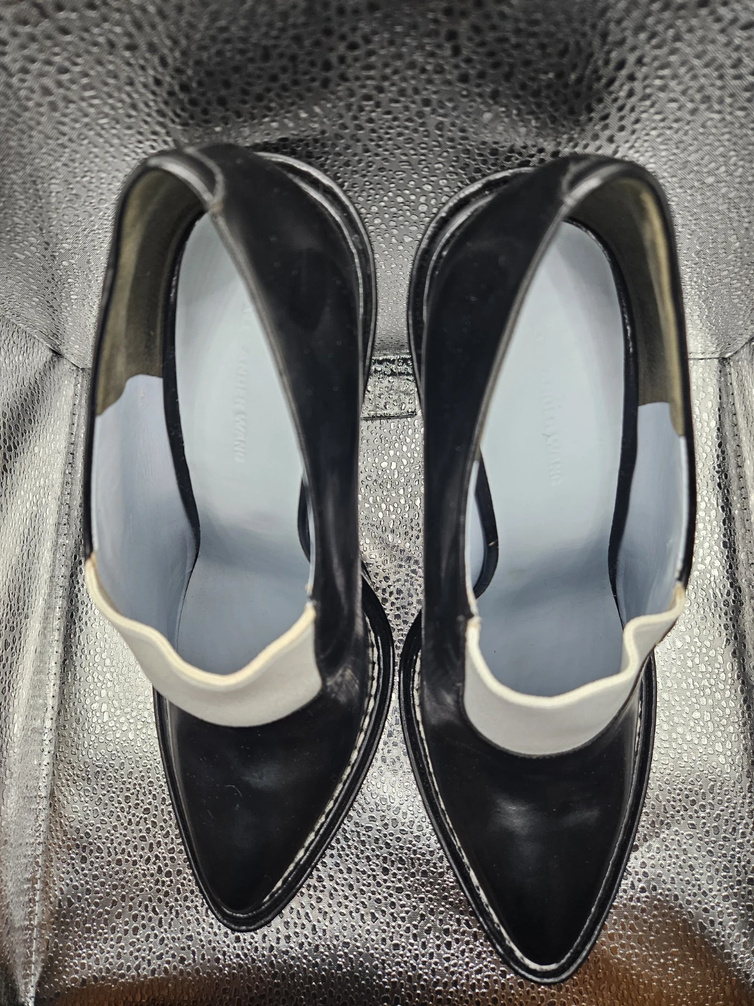 Alexander Wang Black Pointed Toe Heels with White Detail - photo 4