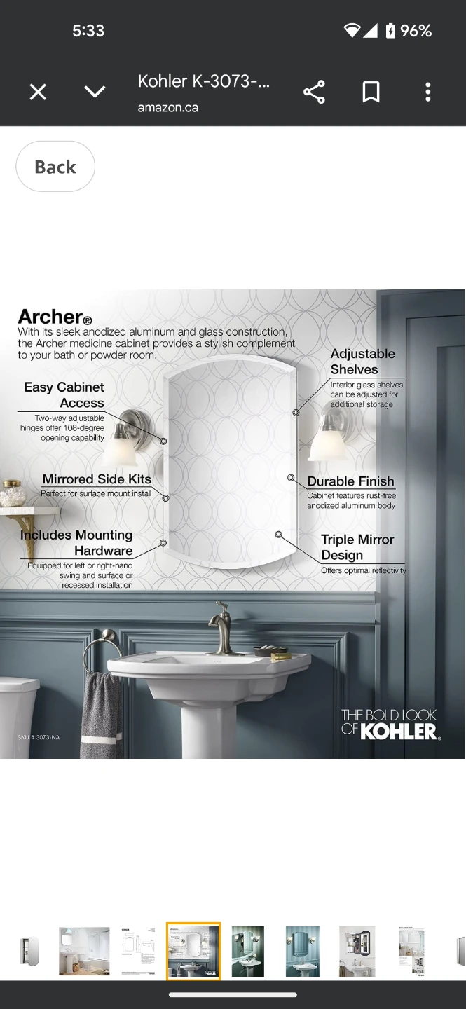 Kohler Archer Glass Medicine Cabinet - photo 4