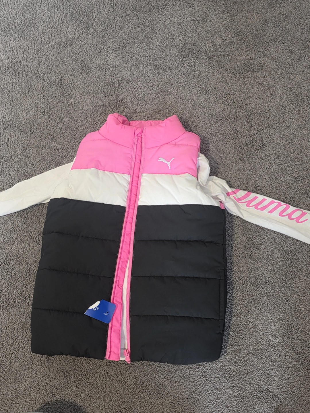Puma Girls Puffer Jacket with Long Sleeve Shirt