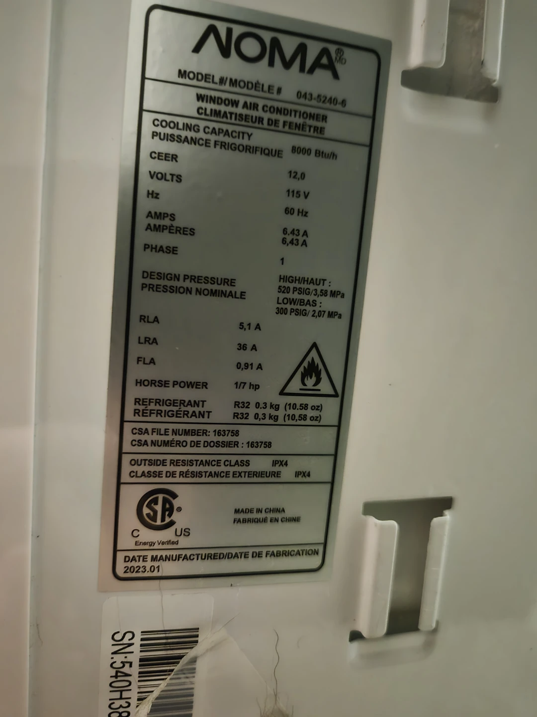 Noma 8000 BTU Window Air Conditioner - photo 3