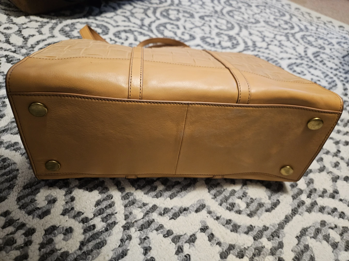 Fossil Woven Leather Tote Bag