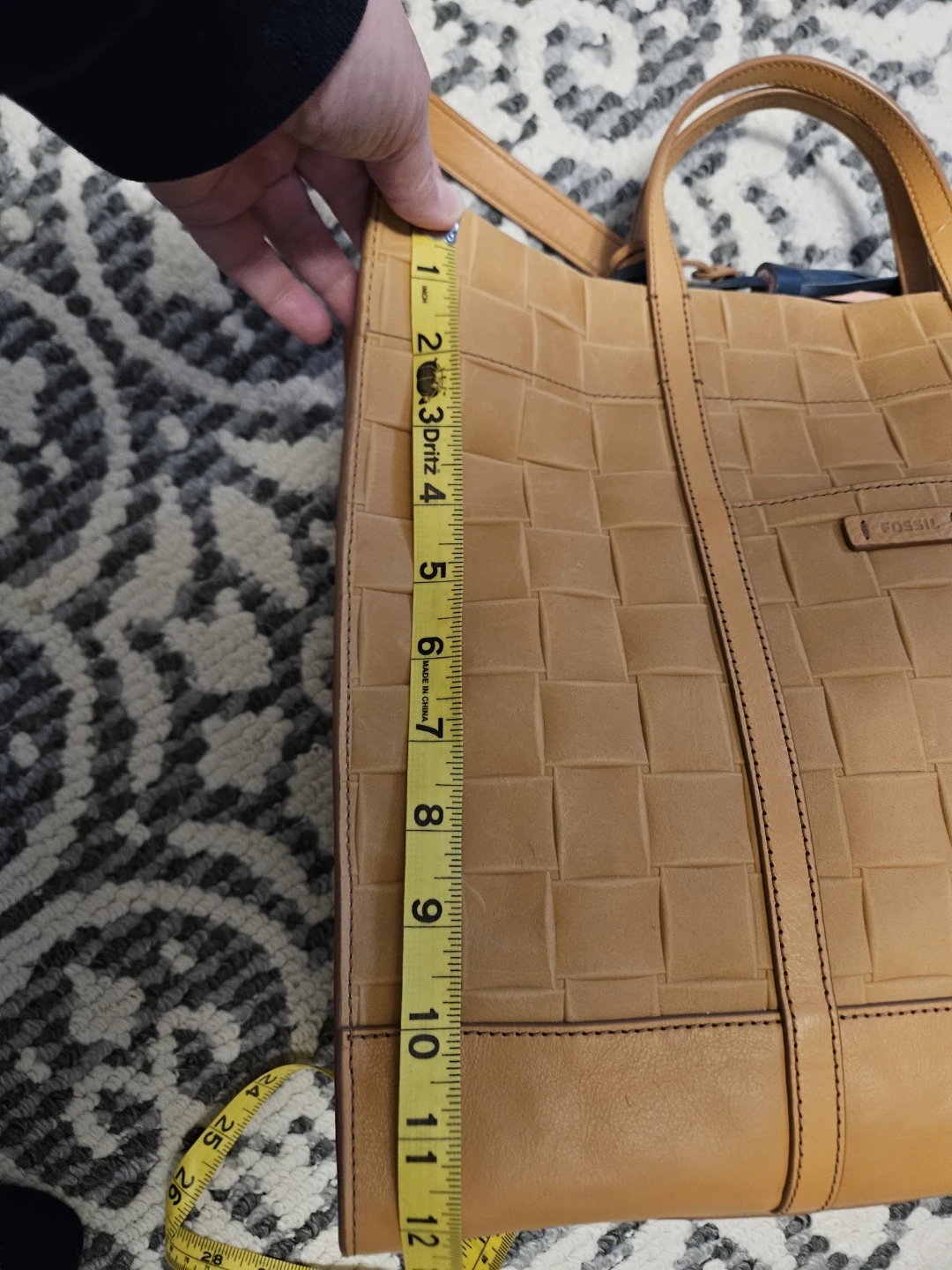 Fossil Woven Leather Tote Bag - photo 2