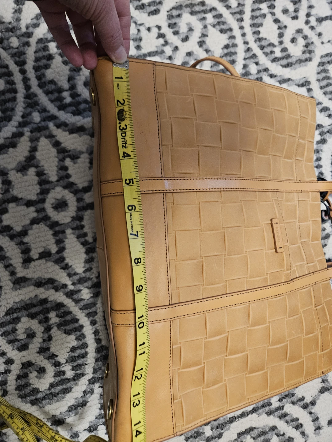 Fossil Woven Leather Tote Bag - photo 5