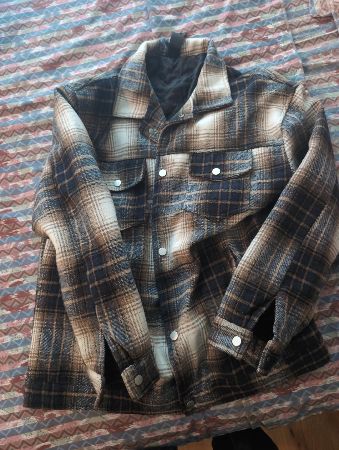 Plaid Flannel Shirt Jacket - photo 2