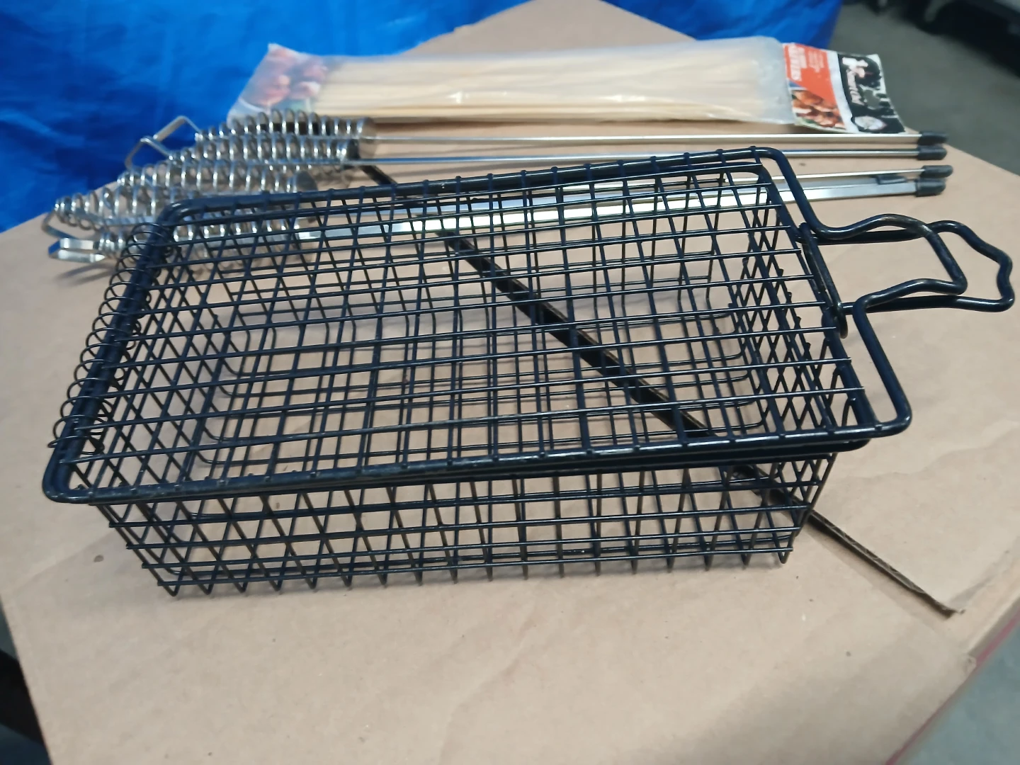 Grill Tool Set with Basket, Skewers, and Brush - photo 5