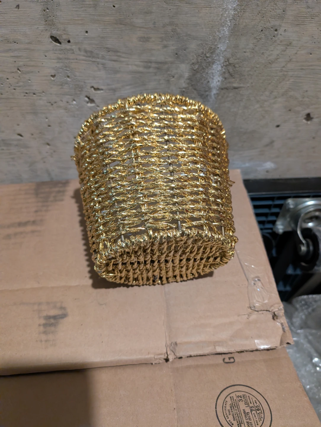 Decorative Gold Woven Basket