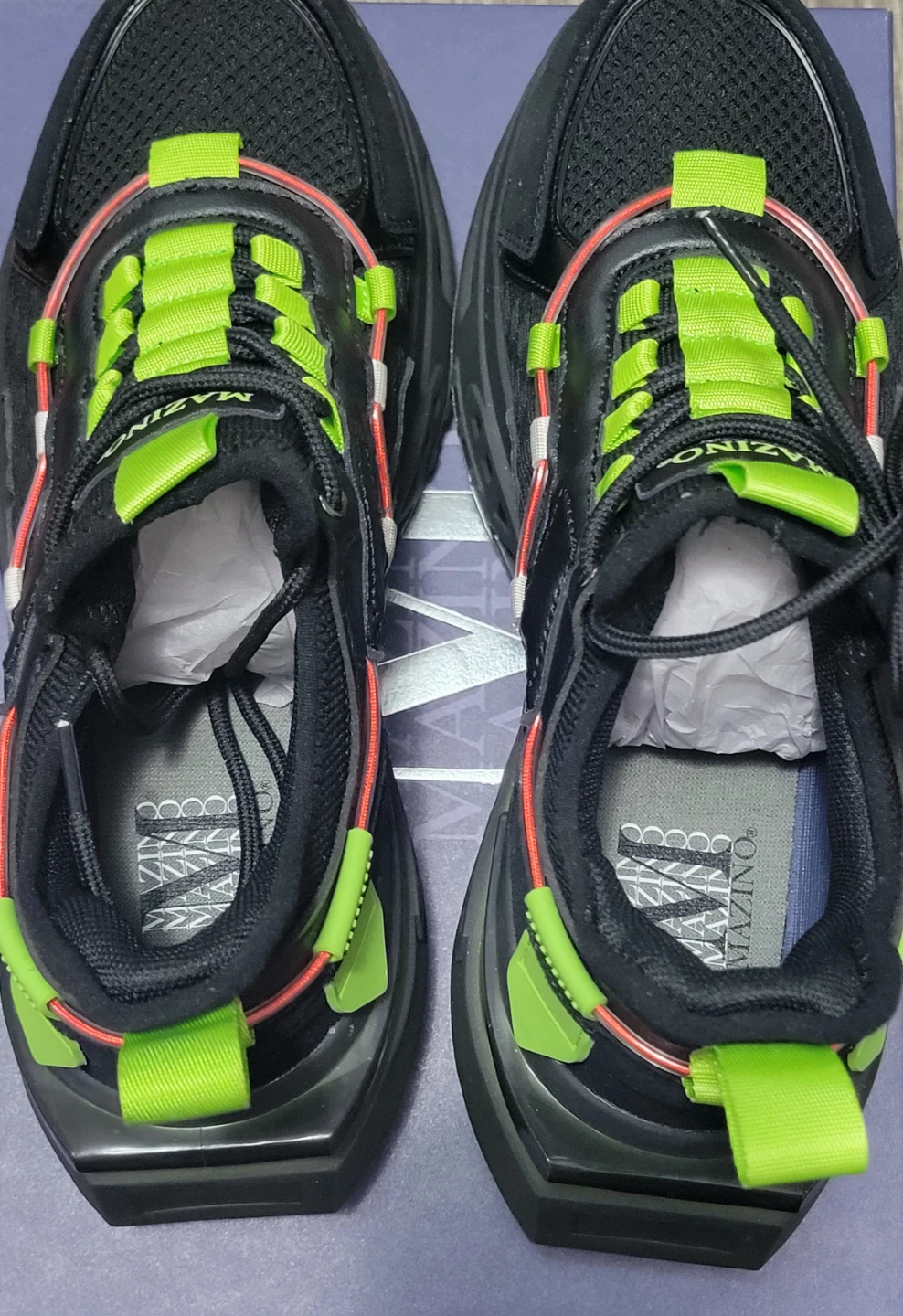 MAZINO. Titanium-075 Men's Black/Lime Sneakers Size 7.5 - photo 5