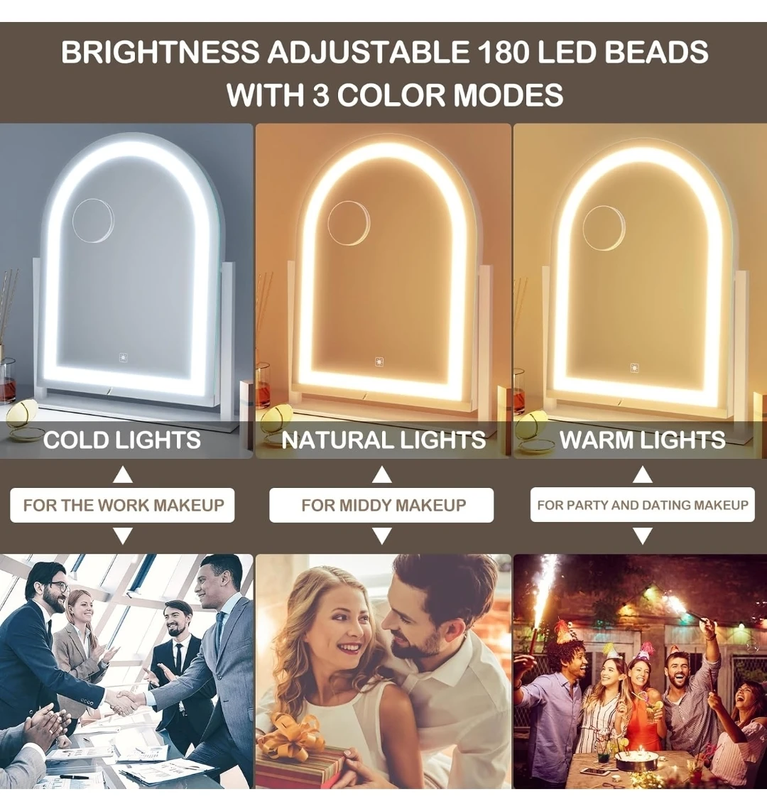 Arched LED Makeup Mirror - photo 3