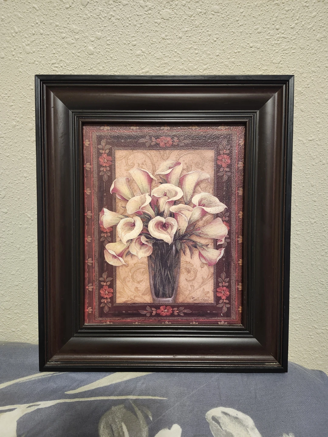 Framed Calligraphy Flower Art Print