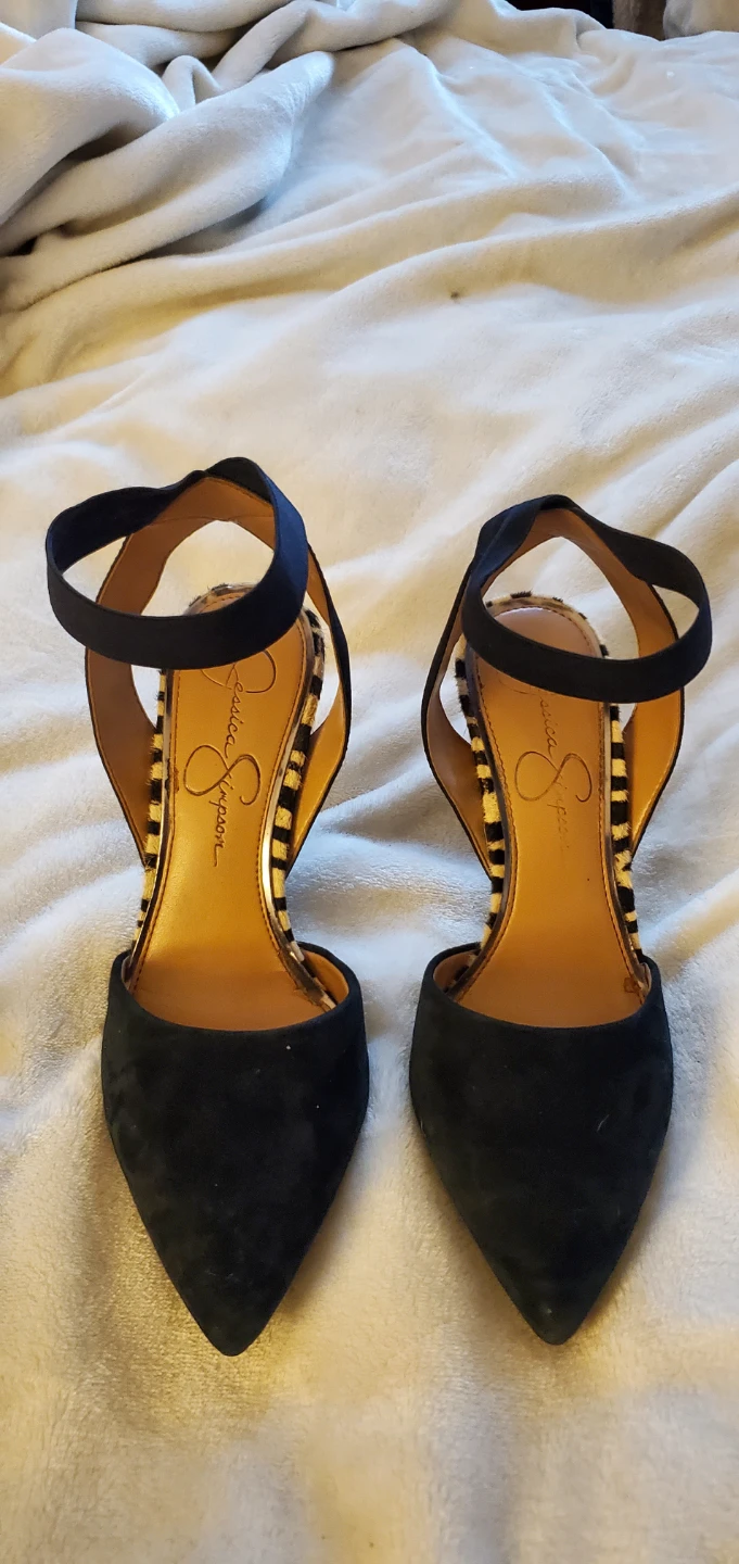 Jessica Simpson Black Suede Ankle Strap Heels - Size 6 - photo 3