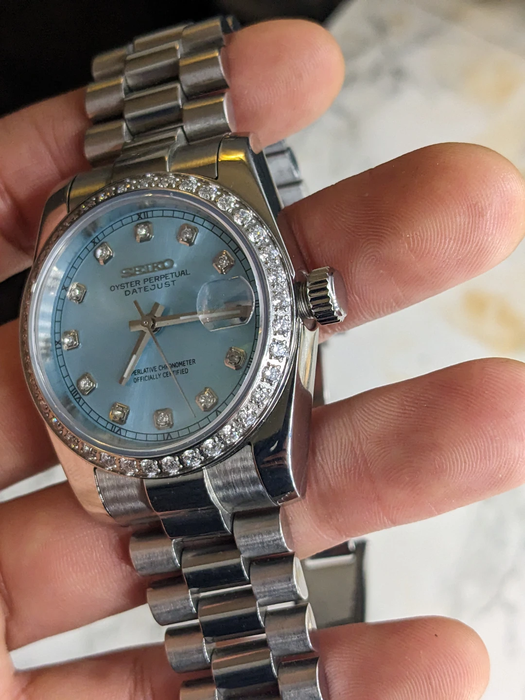 36mm unisex automatic diamond Seiko watch - photo 2
