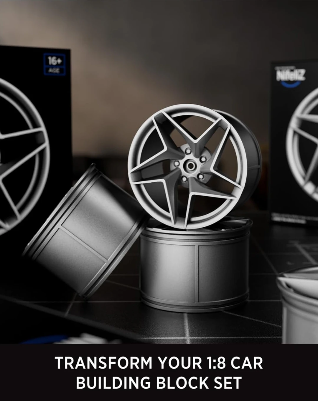 Nifeliz Tornado Wheel Hubs 4PCS 1:8 Scale Model Car Building Kit - photo 5