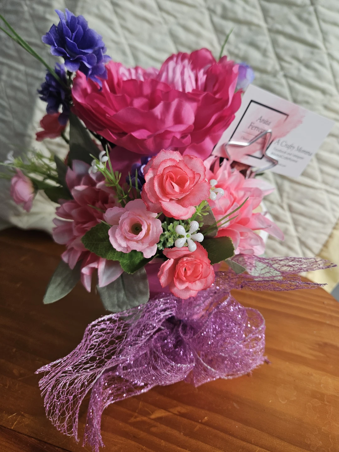 Artificial Flower Arrangement in Pink Pot - photo 2