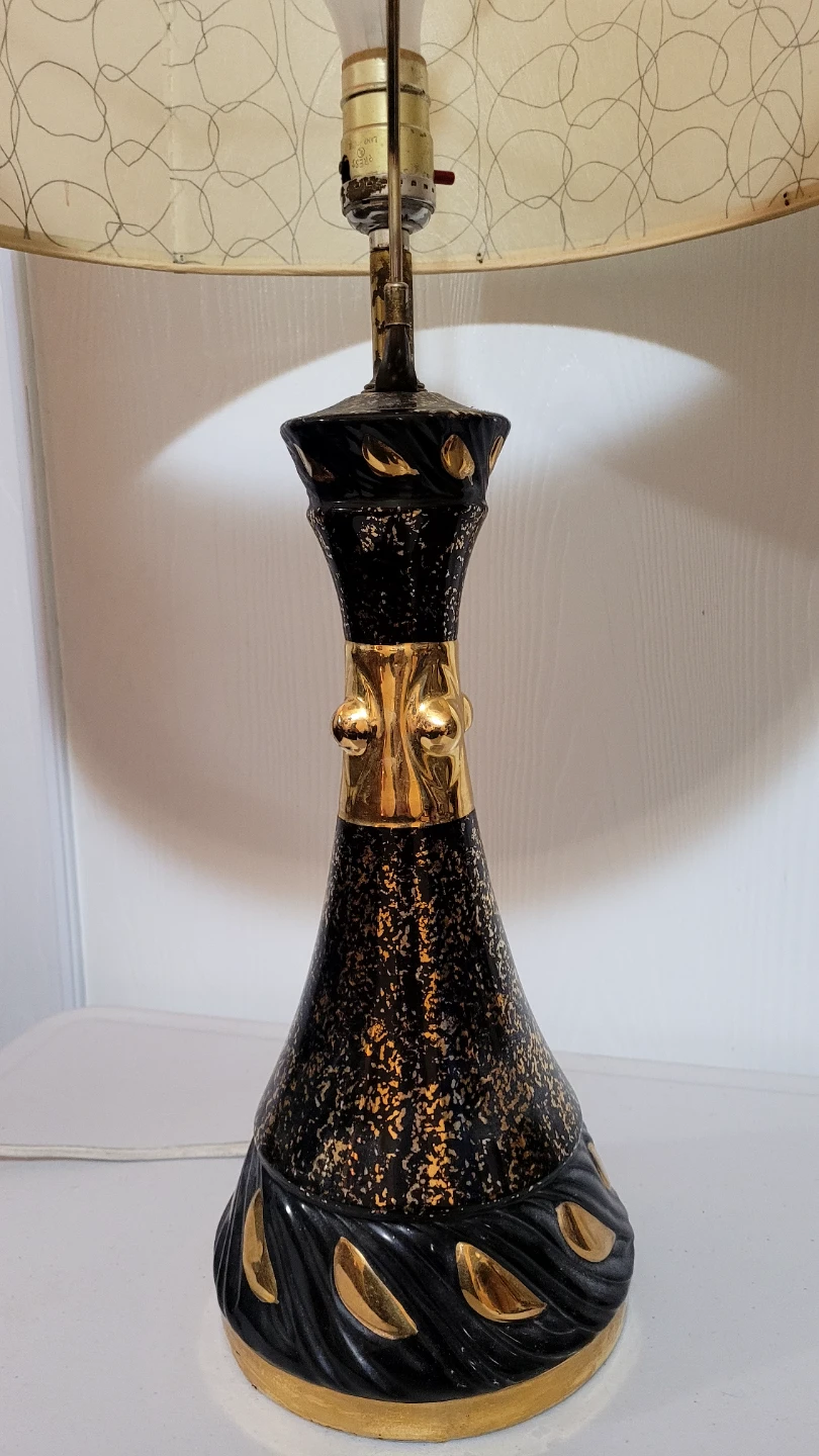 Mid Century Black & Gold Table Lamp - photo 2