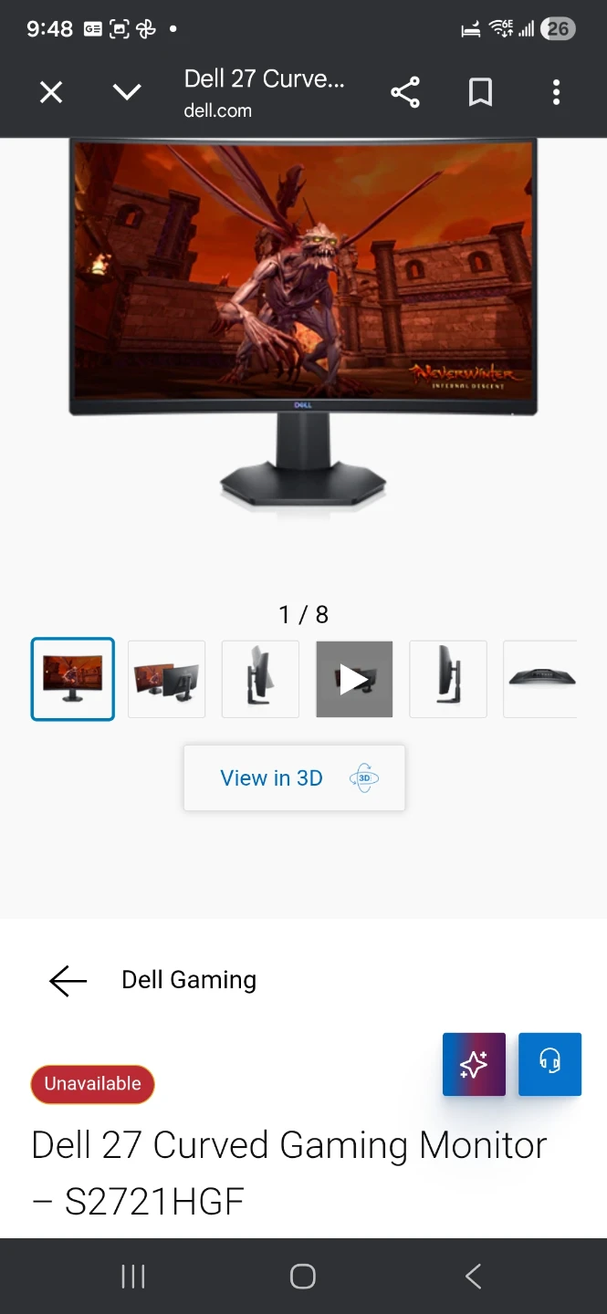 Dell 27 Curved Gaming Monitor - S2721HGF - photo 2