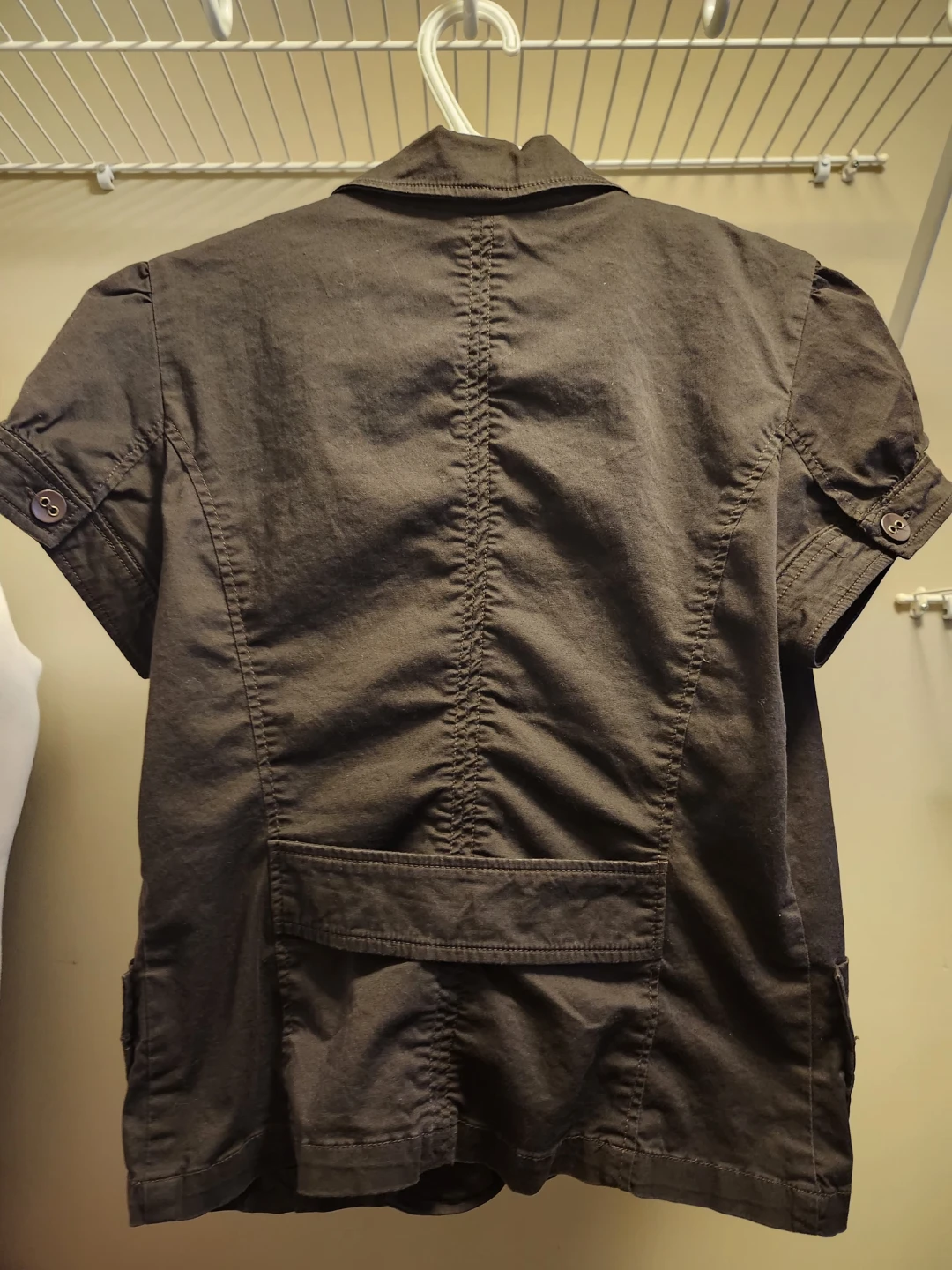 Short Sleeve Brown Button-Up Shirt - photo 2
