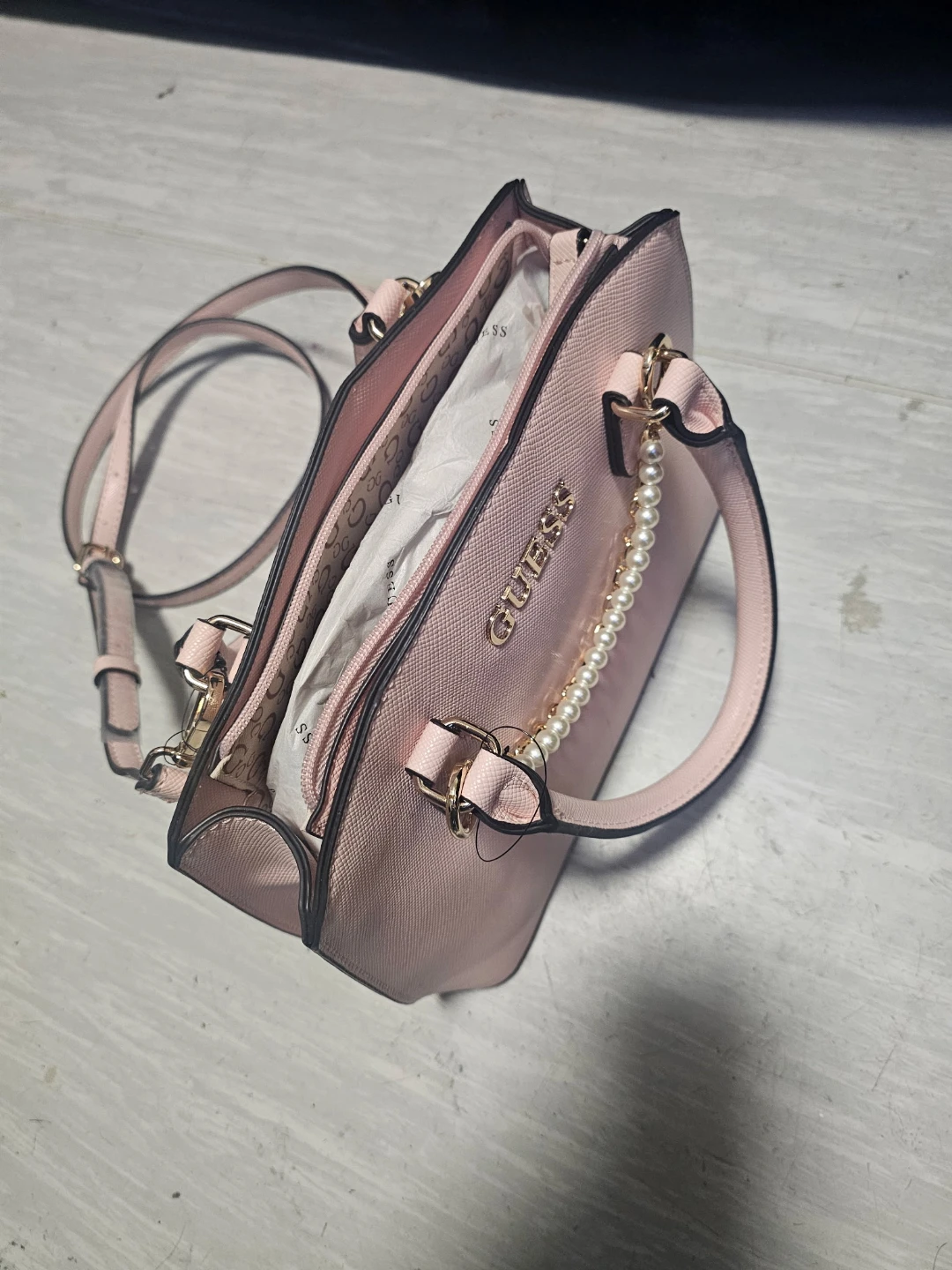 Guess "Jeanine" Satchel Purse - Rose Petal - photo 3