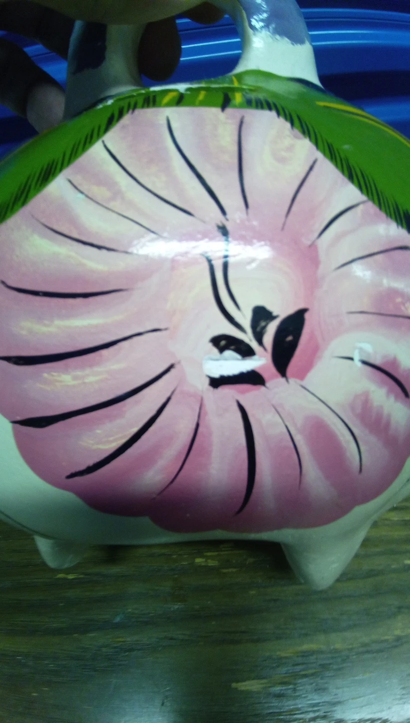 Oriental Hand-Painted Ceramic Piggy Bank 🧡 - photo 5