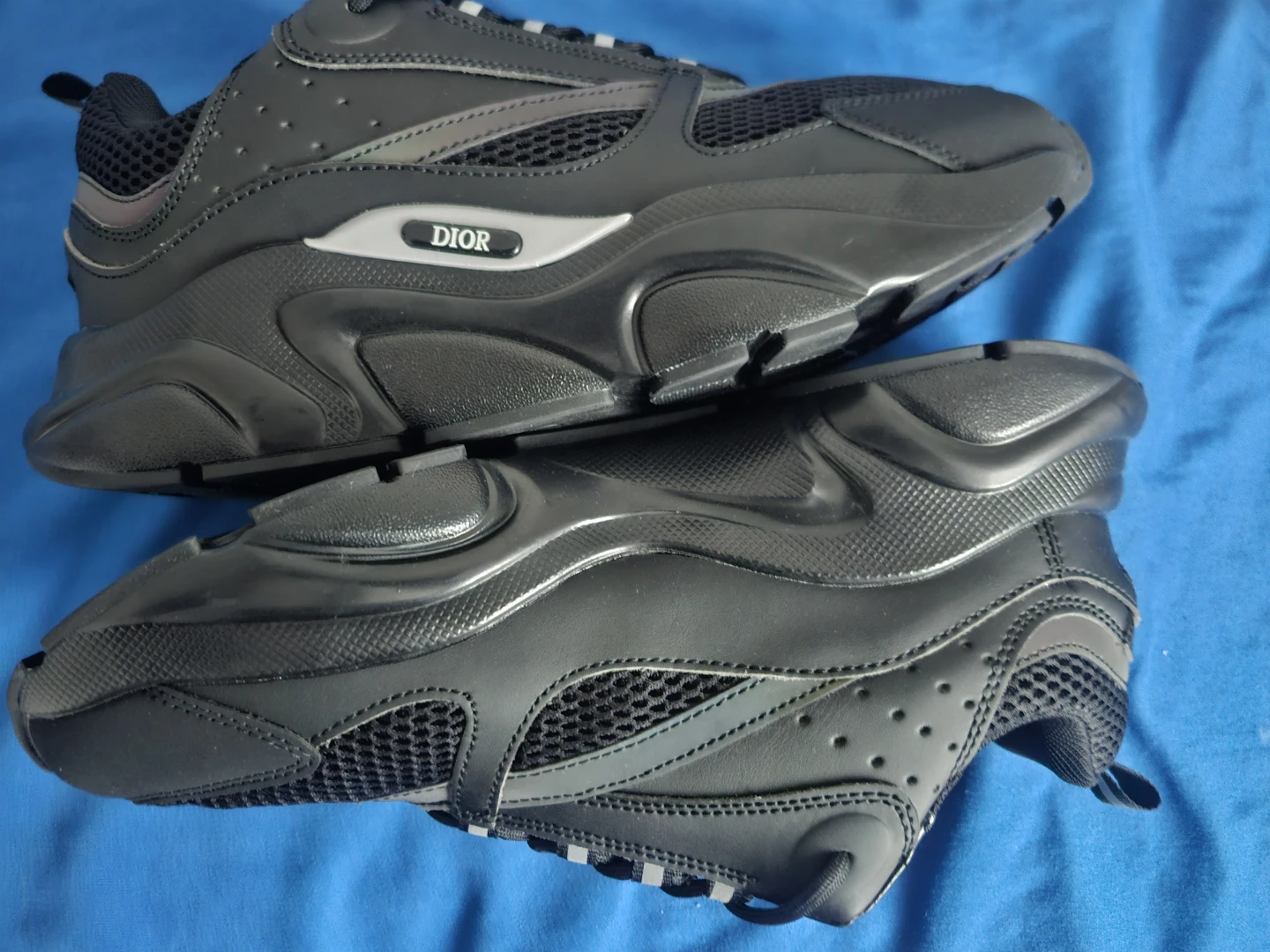 DIOR B22 Calf Mesh Sneakers - Black - Size 45 - photo 4